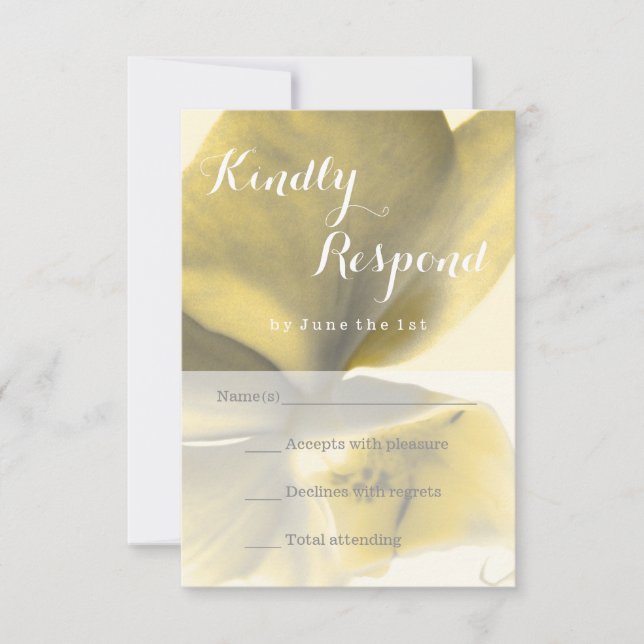 Fleur artistique en tons jaunes - RSVP (Devant)