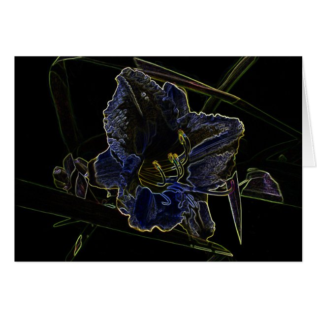 Fleur au néon de Daylily de lueur (Devant horizontal)