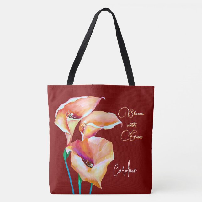 Fleur avec Sac fourre-tout de couleurs fluides Gra (Devant)