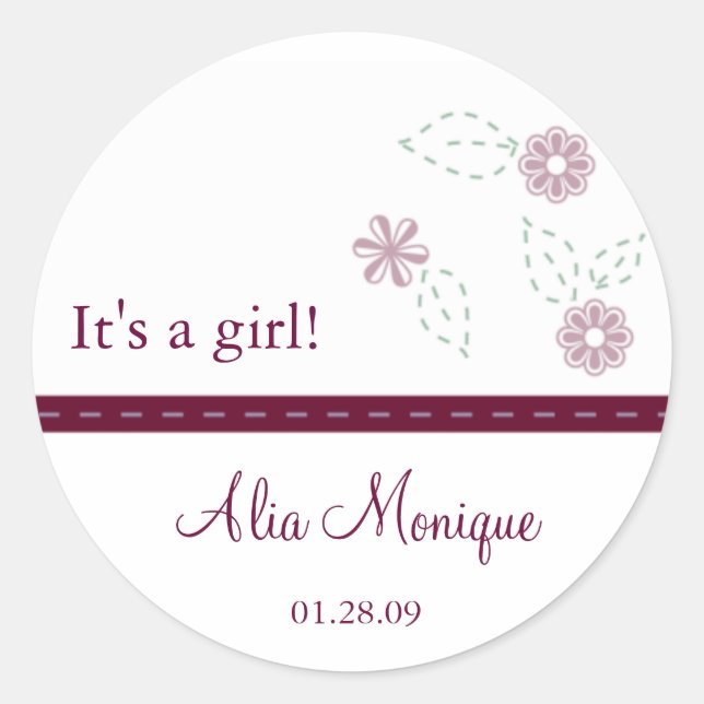 Fleur avec Stickers en ruban pointillé (Devant)