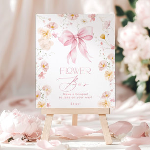 Fleur Bar Ruban Rose Fleur Bar Affiche