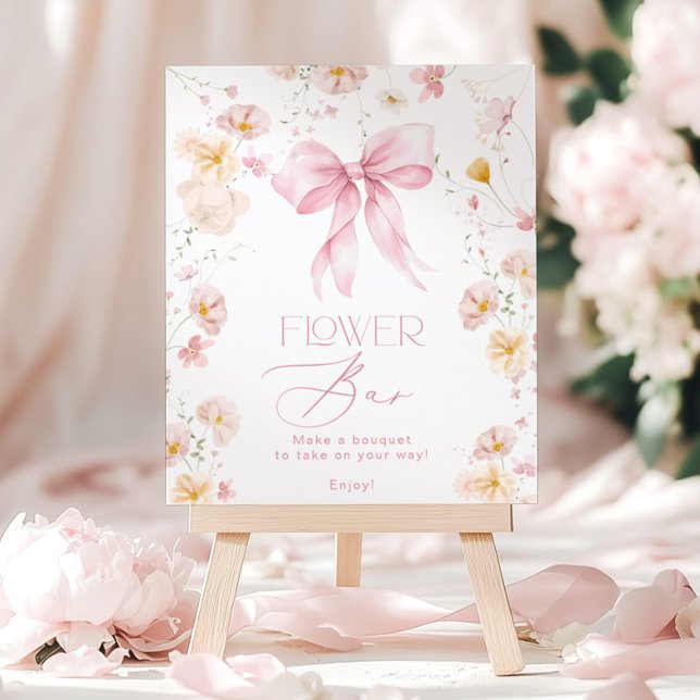 Fleur Bar Ruban Rose Fleur Bar Affiche (Créateur téléchargé)