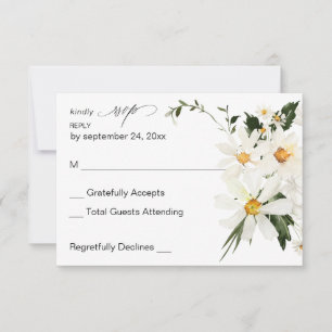 Fleur blanc de marguerite no Repas RSVP