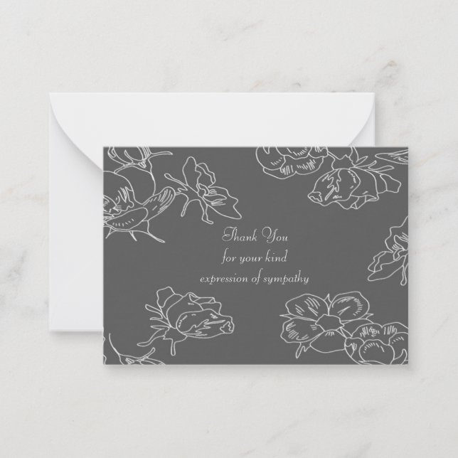 Fleur Blanche Après Les Funérailles Merci Cartes (Devant)