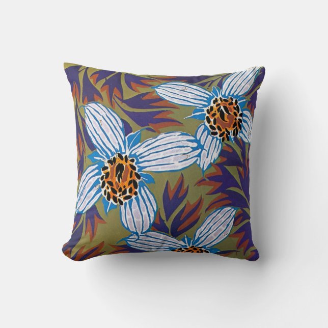 Fleur blanche Art déco de Seguy - Coussin (Recto)