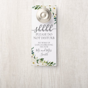 Fleur blanche et Affichettes de porte Mariages de