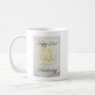 Fleur blanche Joyeuse 22ème Anniversaire Mug