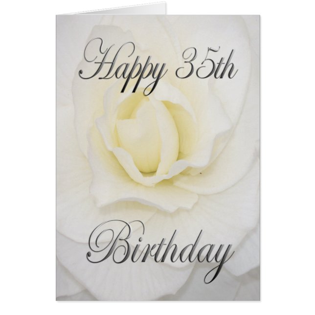 Fleur blanche Joyeux 35e anniversaire (Devant)