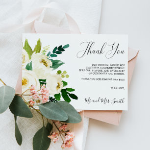 Fleur blanche Merci de Mariage floral rustique