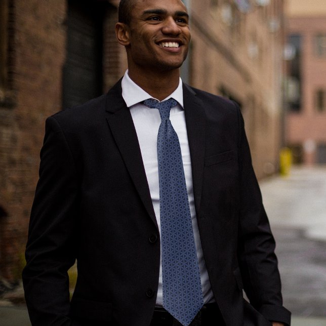 Fleur bleu foncé du Cravate Motif de vie (Créateur téléchargé)