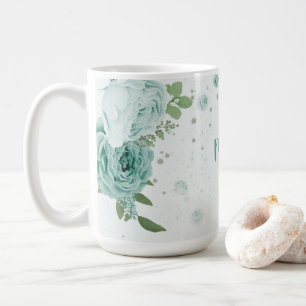 fleur bleu romantique verdure tasse de café