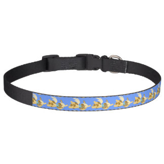 Fleur bleue et mignonne collier de chien de chien 