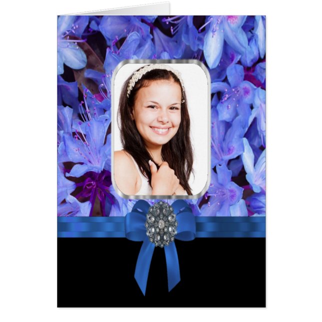 Fleur bleue photo personnalisée (Devant)