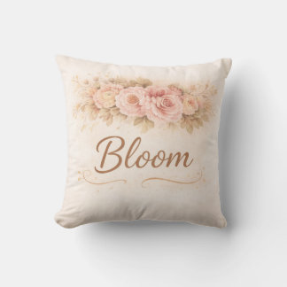 Fleur Bloom Coussin de Jet | Douce Esthétique Rose
