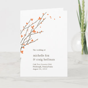 Fleur Branches Carte du programme de mariage - Ora