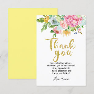 fleur, carte de remerciements florale