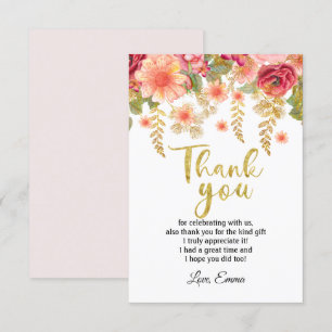fleur, carte de remerciements florale