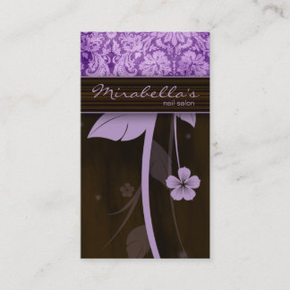 Fleur Carte de visite Damask Violet Brown