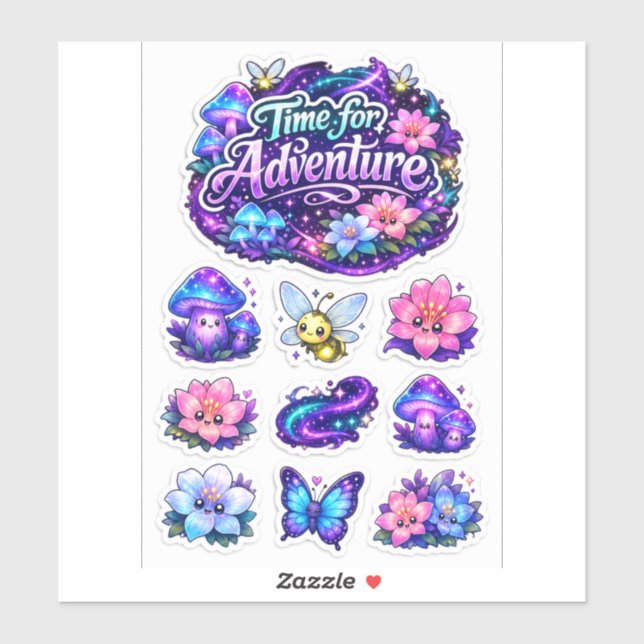 Fleur céleste – Autocollant de fleur d'aventure ma (Feuille)