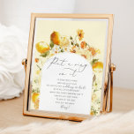 Fleur citron ne dit pas mariée poster douche<br><div class="desc">Le citron floral ne dit pas le poster de la mariée douche nuptiale. Éléments correspondants disponibles.</div>