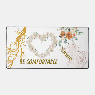 Fleur Coeur Personnalisé Mat de bureau - "Soyez Co
