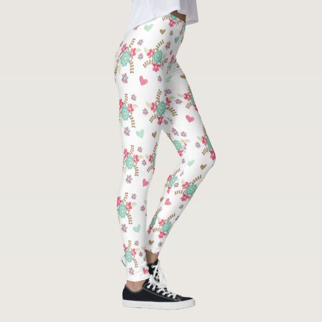 Fleur/Coeurs - Leggings (Droite)