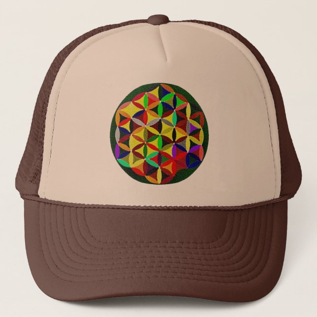 Fleur colorée de casquette de camionneur de (Devant)