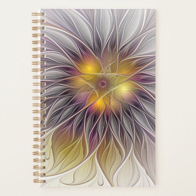 Fleur colorée lumineuse, fractale moderne abstrait (Devant)