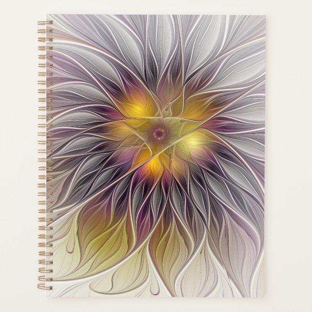 Fleur colorée lumineuse, fractale moderne abstrait (Devant)