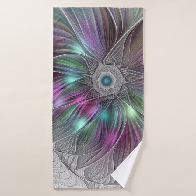 Fleur colorée Puissance Abstraite Art Fractal mode (Serviette de bain)