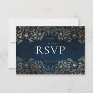 Fleur Confetti bleu et blanc Invitation