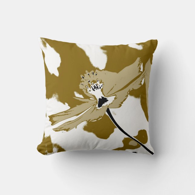 Fleur cosmos unique - Coussin d'art (Recto)