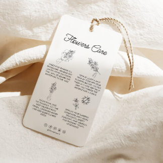 Fleur Coupe Fleur Soin Hang Tag Carte Florist