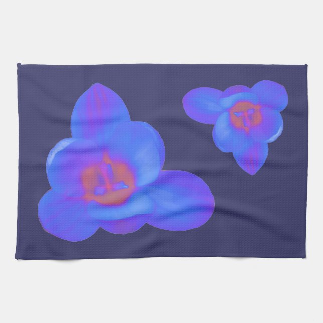 Fleur Crocus Serviette de cuisine chaude et froide (Horizontal)