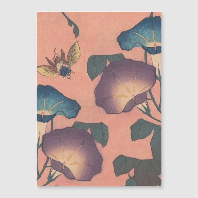 Fleur d'abeille rose Art classique Hokusai (Devant)