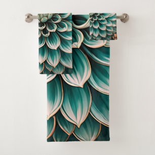 Fleur Dahlia en Art numérique bleu Aqua Turquoise