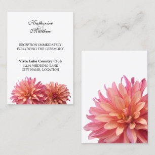 Fleur Dahlia Peinte en Cartes de Réception Rose