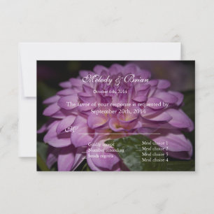 fleur dahlia violet faire-part de mariage RSVP