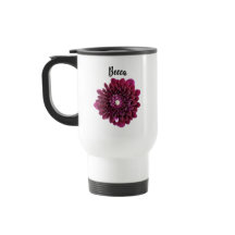 Fleur Dahlia violette profonde Mug de voyage perso