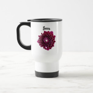 Fleur Dahlia violette profonde Mug de voyage perso