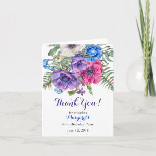 Fleur d'anémone Floral 80e anniversaire Merci