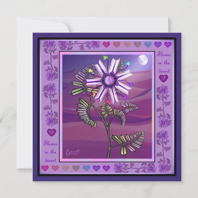 Fleur dans le désert carte (Devant)