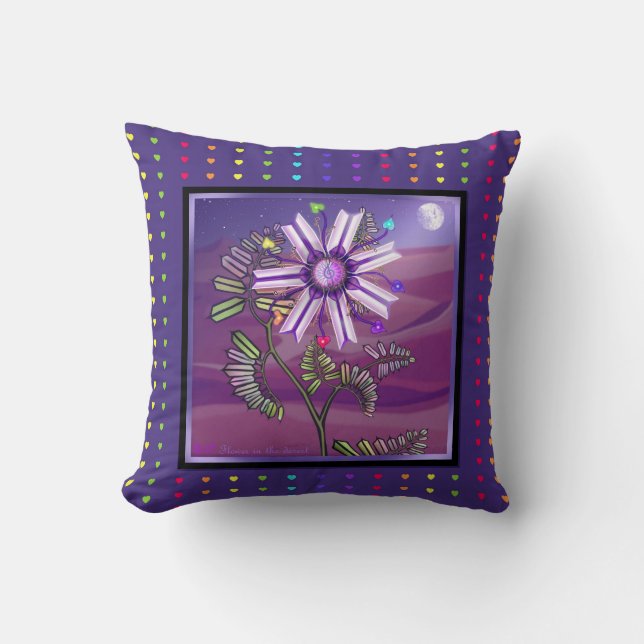 Fleur dans le désert Coussin de jet (Recto)