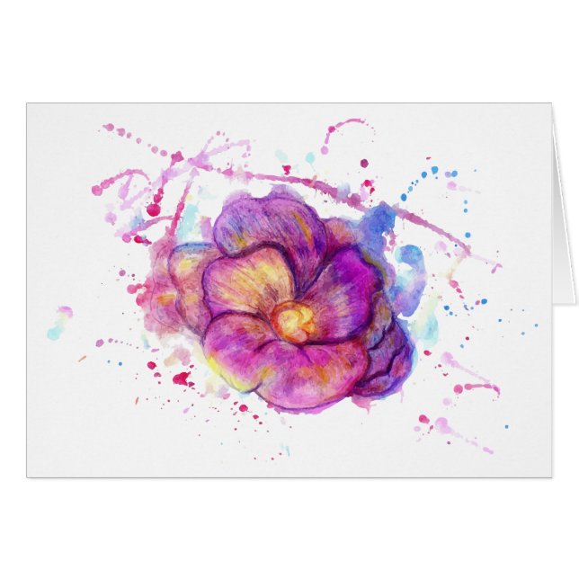 Fleur d'aquarelle (Devant horizontal)