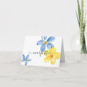 Fleur d'aquarelle bleu bleu moderne
