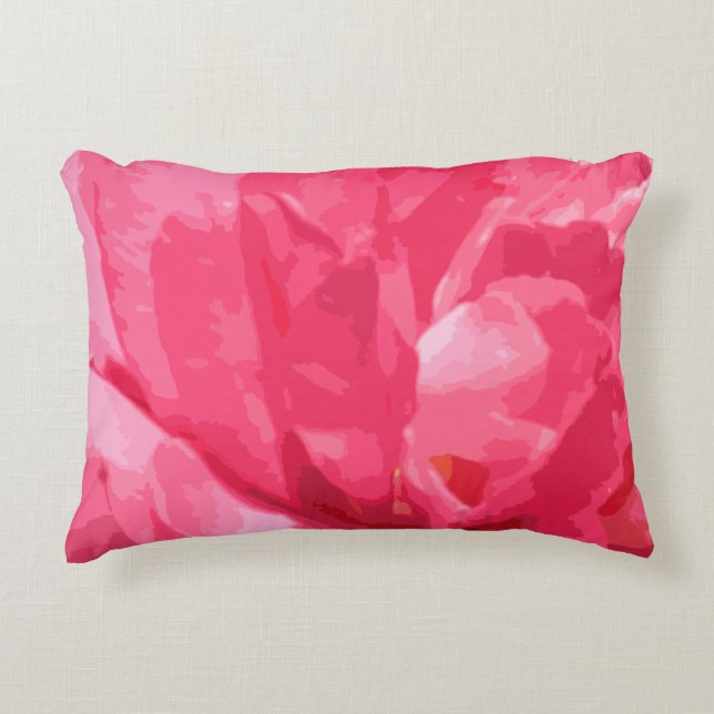 Fleur d'aquarelle Coussin de fleurs roses Abstrait (Devant)
