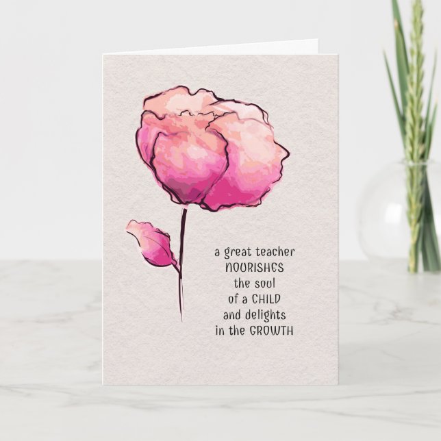 Fleur d'aquarelle Merci de l'enseignant (Devant)