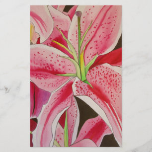 Fleur d'aquarelle Stargazer rose lièvre