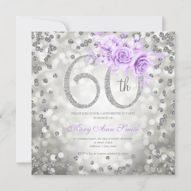 Fleur d'argent 60e anniversaire éclat violet (Devant)