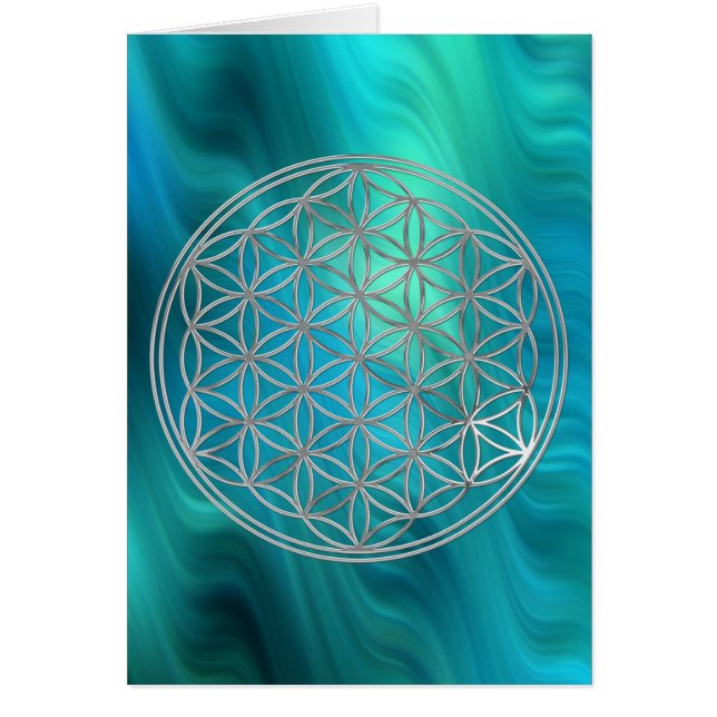 Fleur d'argent de la vie |, vagues bleu-vert (Devant)